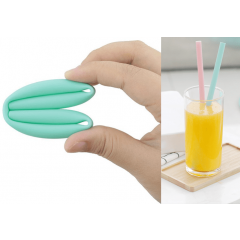 Genanvendelig og bøjeligt sugerør, turkis
